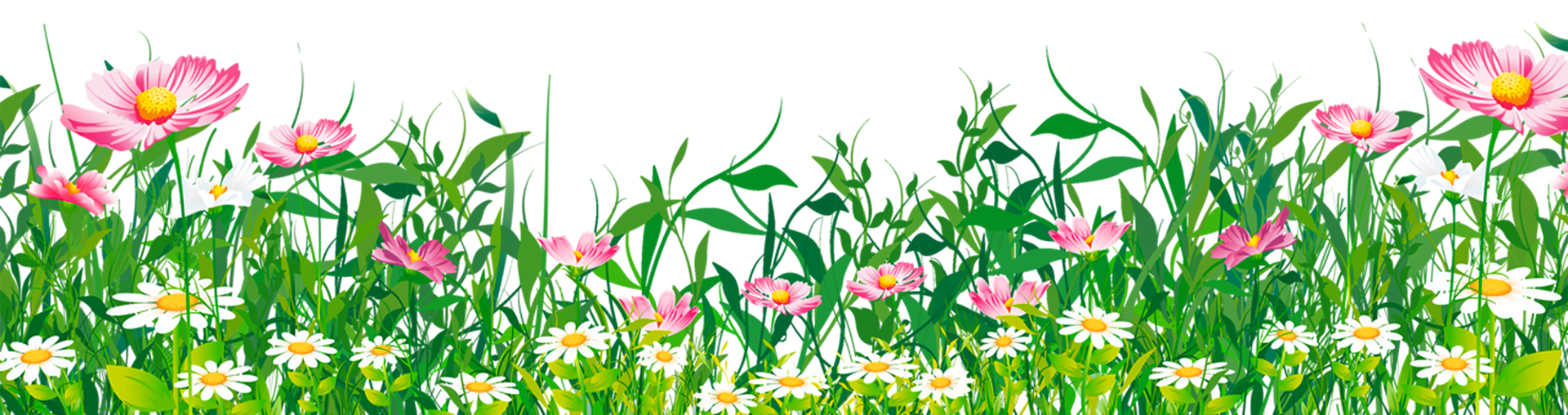 Grass and flowers free clipart