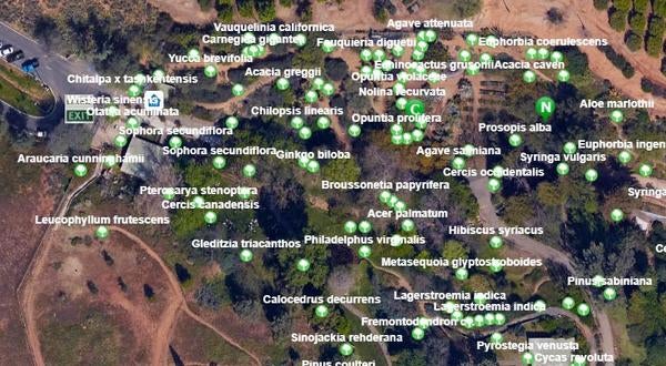 GIS Map UC Riverside Botanic Gardens 