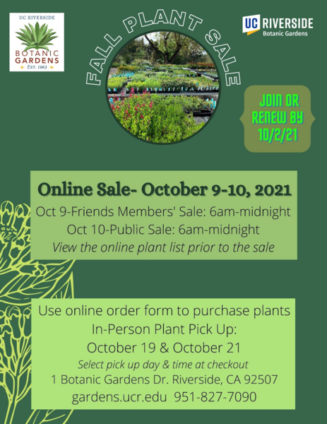 Online Fall Plant Sale 2021